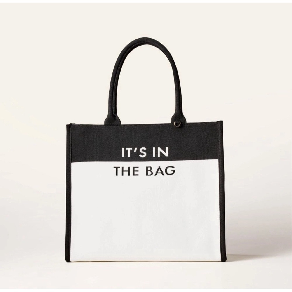 Kate Spade New York x Target Color Block Knit Tote “Its in the Bag” Black/White - Picture 4 of 8